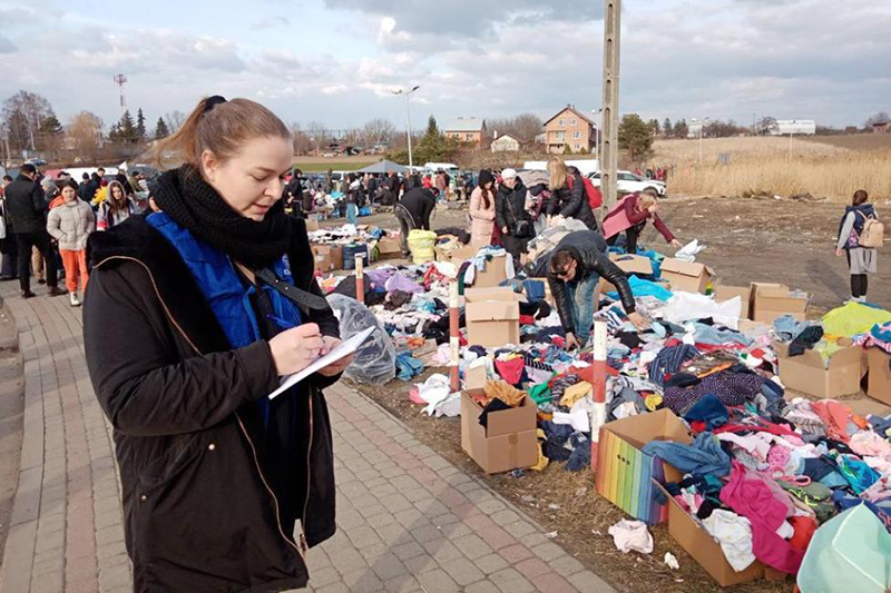 International Organization for Migration's teams in Poland at the border.